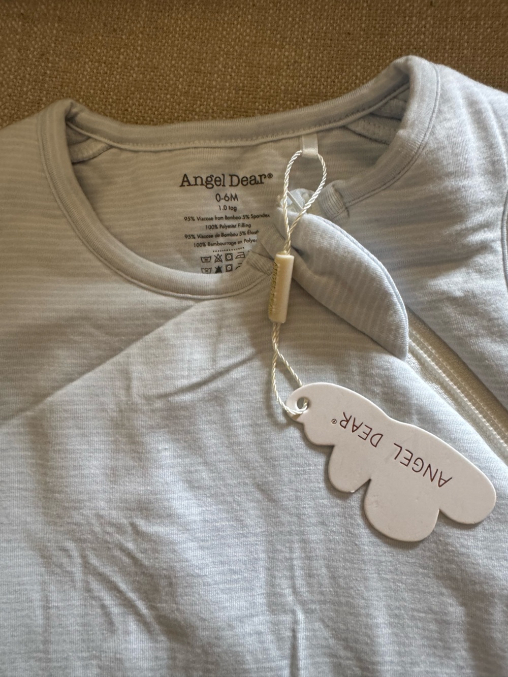 Angel Dear Ribbed Short Sleeve Tee in Light Blue